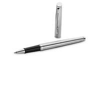 Waterman S0920450 Hemisphere Rollerball Pen Satin Steel with Chrome Attributes, Black
