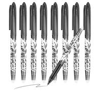 WaterMaster 8Pcs Erasable Pens Black Gel Pens, 0.5mm Friction eraser pen