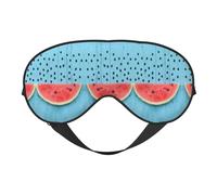 Watermelon and Falling On Blue Background Print Satin Sleep Mask & Eye Mask | Deep Dream Sleep Masks for Women & Men | Soft Sleeping Eye Mask to Nourish Skin