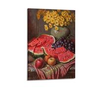 Watermelon And Fruits Still Life Oil Painting Wall Art, Oil - Painting Print, Fruit Poster, Classic Canvas Picture Poster Decorative Painting Canvas Wall Posters And Art Picture Print Modern Family Be