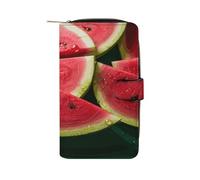 Watermelon Beautiful Wallet Multifunctional Leather Wallets for Men Compact Long Wallet Credit Card Holder Passport Bag