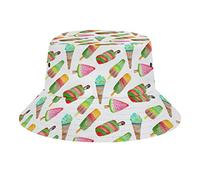 Watermelon Bucket Hat Retro Print Beach Travel Sunscreen Sun Hat Teenage Men and Women General