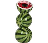 Watermelon Ceramic Vase,Unique Fruits Shaped Vase with 3D Watermelon Design, Creative Fruit Flower Arrangement for Home Decorations, Green(8.66 Inch)