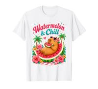 Watermelon & Chill Capybara Summer Vacation T-Shirt