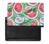 Watermelon Coconut Hawaiian PU Leather Passport Covers RFID Blocking Wallet Holder with Card Protector Slot Travel Accessories