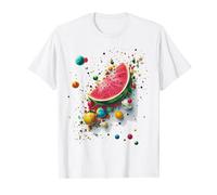 Watermelon Colorful Planets Fruits Art Graphic T-Shirt
