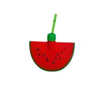Watermelon Cup, Novelty Watermelon Drinking Cups with Lid and Straw, Plastic Reusable Watermelons Water Bottle, Cartoon Fruit Drinkware Birthday Party Decorations Supplies (Red)