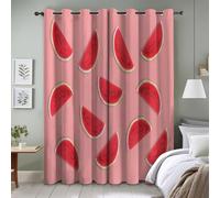 Watermelon Curtains for Bedroom 2 Panel Set 108 Inch Drop Curtains Home Decor Living Room, Fruits Blackout Curtain Thermal Eyelet Curtain 90X108 Inch