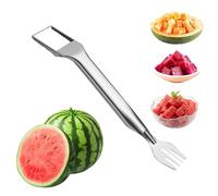 Watermelon Cutter, 2 in 1 Stainless Steel Portable Multifunction Fruit Cutter Tool for Summer - for Pitaya, Cantaloupe, Pineapple, Home, Outdoor, Camping and Family Meetings