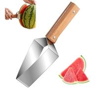 Watermelon Cutter Rectangular Stainless Steel Watermelon Slicer with Wood Handle and Blade Sleeve Polished Sharp Fruit Cutter for Apples, Hami Melon..