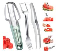 Watermelon Cutter,Stainless Steel Watermelon Fork Slicer Cutter set of 3,Watermelon Cutting Tool for Home Party Camping Kitchen Gadget