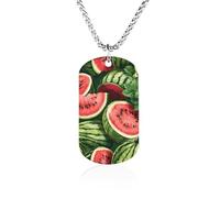 Watermelon Field Metal Pendant Necklace Chain Personalized Graphic Jewellery