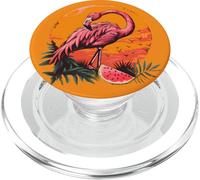 Watermelon Flamingo Bird Drawing Sunset Watermelons Fruit PopSockets PopGrip for MagSafe