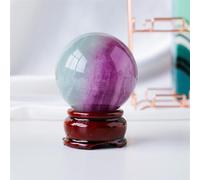Watermelon Fluorite Crystal Ball Purple Green Polished Sphere Lnterior Home Decoration Ornaments (Size : 7-7.5cm)