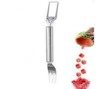 Watermelon Fork Slicer Cutter, 2-in-1 Stainless Steel Fruit Cutter Tool, Summer Fruit Cutting Fork, Portable & Multi-Functional Watermelon Melon Cutter Knife Tool for Home, Party, Camping, Kitch