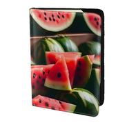 Watermelon Fresh Fruit Print 5.5in Passport Travel Document Wallet Case Stylish Secure Men Women For Travelers, Black, One Size