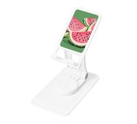 Watermelon Fresh Fruit Prints Rotating Cell Phone Stand with 360° Swivel Base - Foldable Square Desk Phone Holder for iPhone 16 15 14 13 12 11,All Phones,White