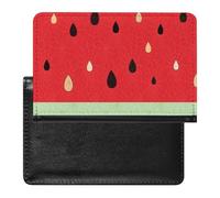 Watermelon Fruit Red Pattern with Black Gold Green Skin Women's Passport Protector, Men's Passport Protector, PU Travel Passport Protector for Women Men Worker 5.8 x 3.9 x 0.4 inch