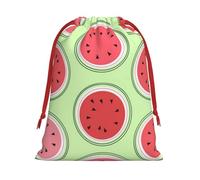 Watermelon Green Printed Christmas Drawstring Gift Bags For Decorating Christmas Trees Staircases And Porches Party Favors Wedding Decor & Holiday Packaging 3 Sizes