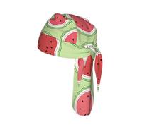Watermelon Green Printed Do Rag Cap, Quick Dry Mesh Cycling Cap Helmet Liner for Biking Running Hiking