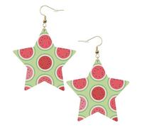 Watermelon Green Statement Earrings for Women, Star Drop Earrings, Elegant Dangle Jewelry for Formal Gatherings