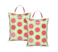 Watermelon Green Travel Laundry Bag with All-Over Print,Water-Resistant Twill Fabric,Smooth Zipper, Top Carry Handle,Hanging Loop,Large 58x46cm
