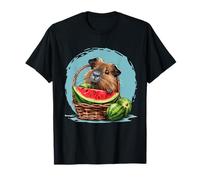 Watermelon Guinea Pig Watermelon Fruit Watercolor Drawing T-Shirt