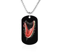 Watermelon Harp Fashion Pendant Necklace Chain Personalized Graphic Jewellery
