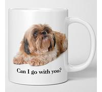 WATERMELON HEADS Shih Tzu Lover Coffee Mug - Can I Go With You? Put a Smile on the Face of Best Dog Mom and Dad. Don't Leave Home Without Your Precious Puppy.