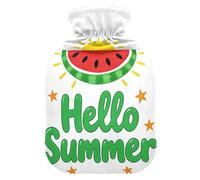 Watermelon Hello Summer Hot Bottle Water Bag with Soft Cover, 2L Hot Compress for Menstrual Cramps