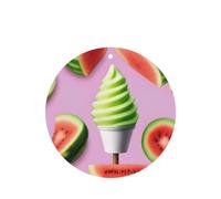 Watermelon Ice Cream Pattern Car Air Fresheners 4 Pcs Round Shape Hanging Aromatherapy Tablets Scented Fresheners For Bedroom Bathroom