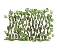 Watermelon Leaves Expandable Retractable Plastic Simulation Trellis Hedge Fence Screening Roll Expanding Fence Garden Fences(One Size,70cm)