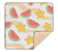 Watermelon Lemon Pastel Soft Padded Baby Activity Play Mat for Indoor Outdoor Non-Toxic Foldable Padded Play Mat for Newborns Babies Infants Toddlers, 50'' x 50''