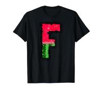 Watermelon Letter F Alphabet Graphic Design Value Graphic T-Shirt, Men, Black, S