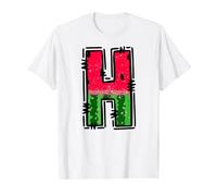 Watermelon Letter H Alphabet Graphic Design Value Graphic T-Shirt, Men, White, XL