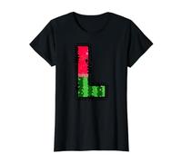 Watermelon Letter L Alphabet Graphic Design Value Graphic T-Shirt, Women, Black, XS