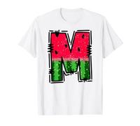 Watermelon Letter M Alphabet Graphic Design Value Graphic T-Shirt, Men, White, XL