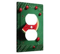 Watermelon Light Switch Cover Plate for Summer Decor, Green Fruit Design, Fun Kitchen or Dining Room Accents, Thermoplastic, Standard Size Single Duplex Outlet