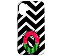 Watermelon Monogram Letter O Initial Design Fun Summer Fruit Case for iPhone 16 Plus