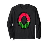 Watermelon Monogram Letter O Initial Design Fun Summer Fruit Long Sleeve T-Shirt