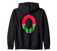 Watermelon Monogram Letter O Initial Design Fun Summer Fruit Zip Hoodie