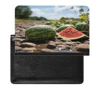 Watermelon on The Ground Passport Holder with Card Slots Portable Passport Cover Compact Waterproof Passports Protector