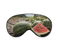 Watermelon on The Ground Sleep Mask for Women Men, Breathable Soft Sleeping Mask Adjustable Eye Cover Light Blocking Eye Masks for Travel, Home, Office, Nap, Flights