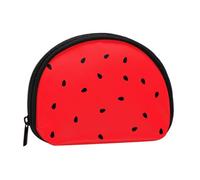 Watermelon Pattern, Fruit, Red, Stylish, Women's Storage Bag Shell Makeup Bag Small Coin Purse Shell Change Pouch