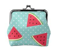 Watermelon, PU Leather Coin Purse, Small Wallets, Change Pouch with Kiss Lock Clasp Buckle, Change Purse