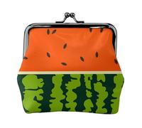 Watermelon, PU Leather Coin Purse, Small Wallets, Change Pouch with Kiss Lock Clasp Buckle, Change Purse