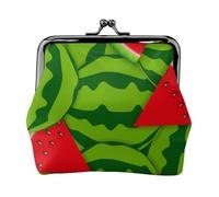 Watermelon, PU Leather Coin Purse, Small Wallets, Change Pouch with Kiss Lock Clasp Buckle, Change Purse