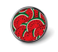 Watermelon Red Fruit Slices Texture Round Badge Smooth Surface Lapel Tie Pin, Lightweight Badge for Women Men Office Worker Nurse Teacher Student Shirts Backpack