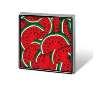 Watermelon Red Fruit Slices Texture Square Badge Smooth Surface Lapel Tie Pin, Lightweight Badge for Women Men Office Worker Nurse Teacher Student Shirts Backpack