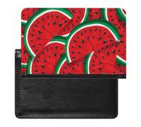 Watermelon Red Fruit Slices Texture Women's Passport Protector, Men's Passport Protector, PU Travel Passport Protector for Women Men Worker 5.8 x 3.9 x 0.4 inch